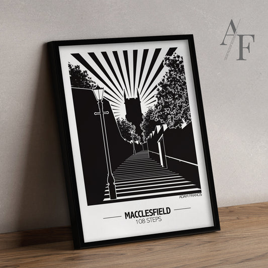 Macclesfield '108 STEPS' Art Prints