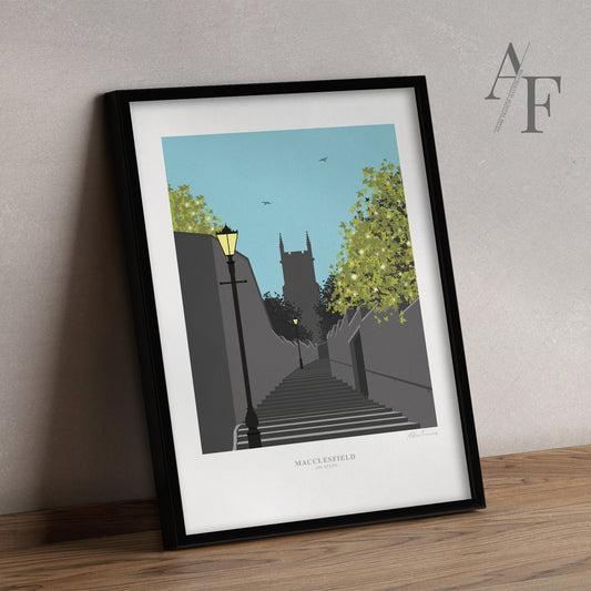 Macclesfield '108 STEPS' Art Prints