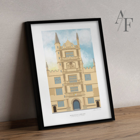 Bodleian Library, Tower of the Five Orders, Oxford, Art Print