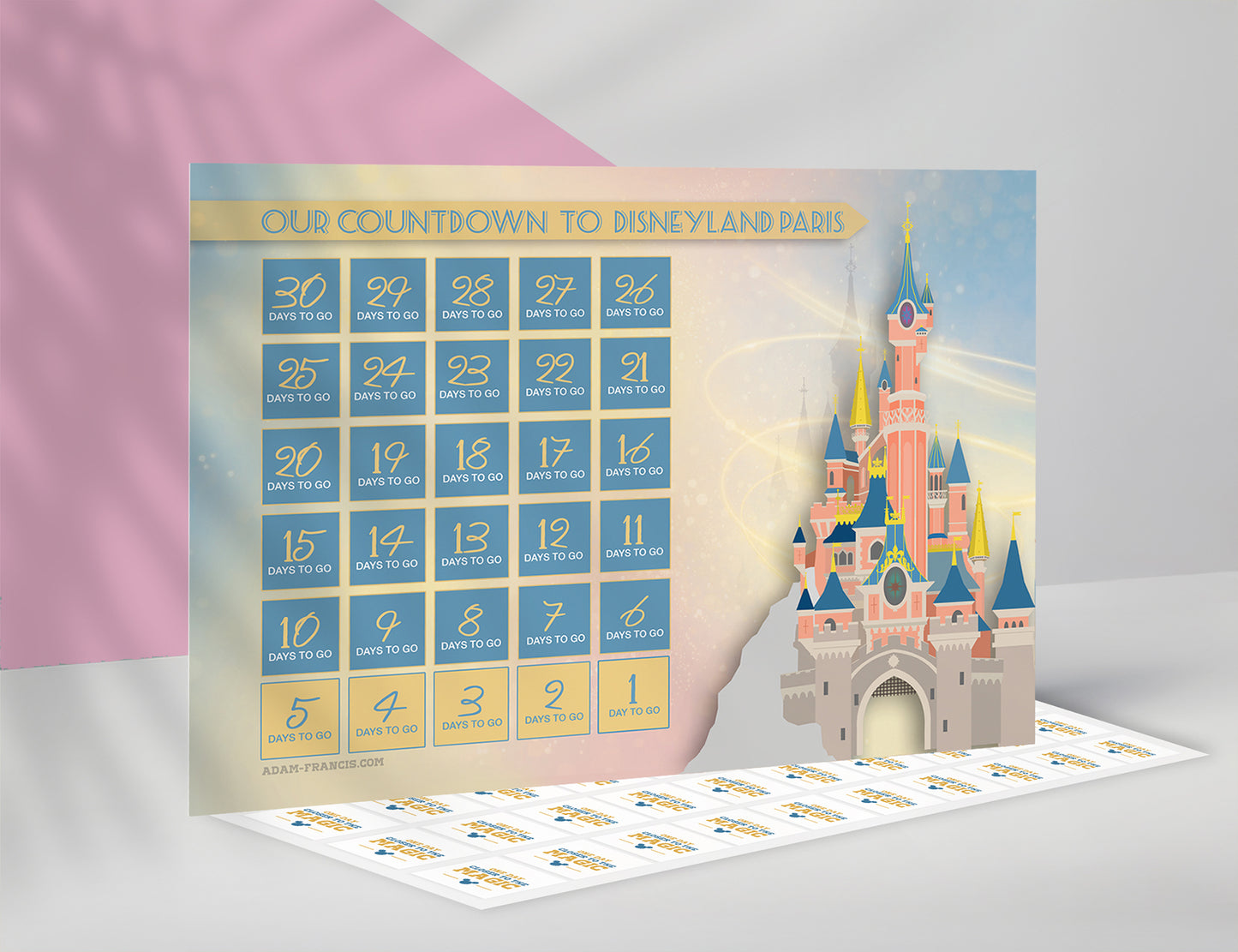 Disney Vacation Countdown Calendar, 30 days with stickers