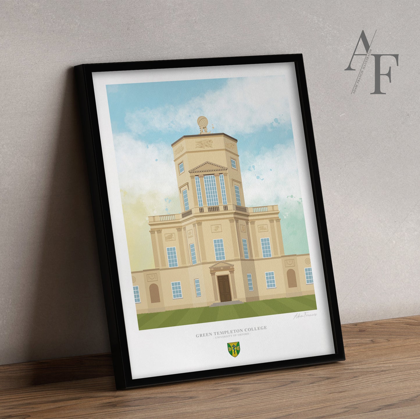 Green Templeton College, University of Oxford, Art Print