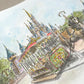 A5 size ORIGINAL ILLUSTRATION, Main Street USA