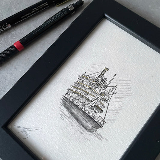 #7 Original illustration | LIBERTY SQUARE RIVERBOAT