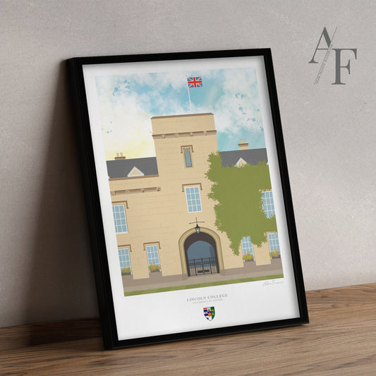 Lincoln College, University of Oxford, Art Print