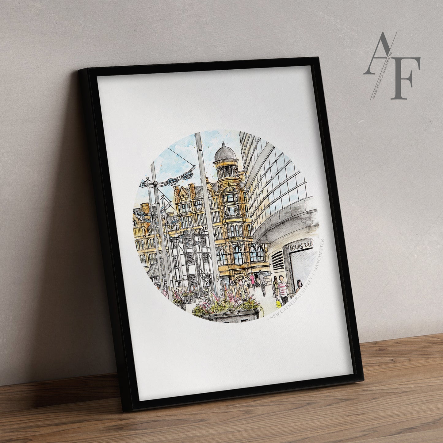 Manchester, New Cathedral Street, Art Print