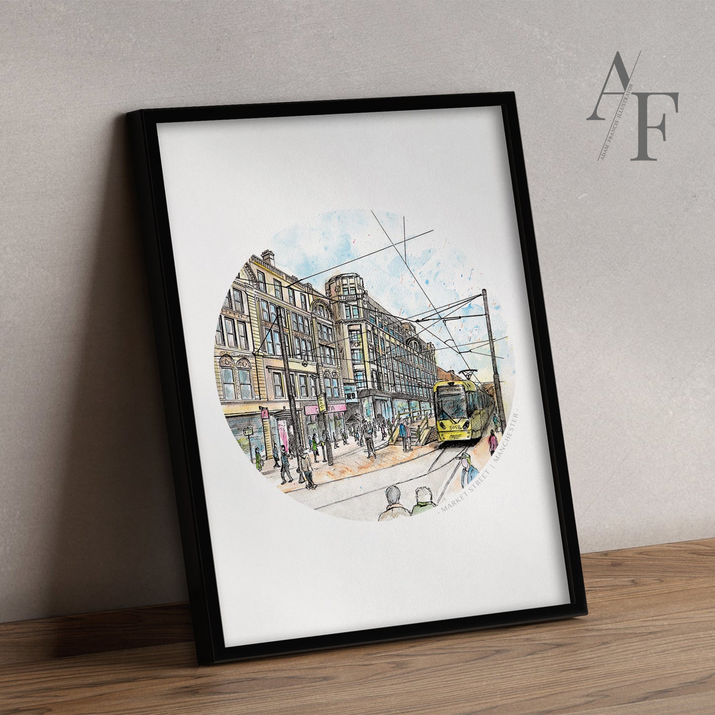 Manchester, Market Street, Art Print