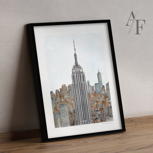 New York Skyline, Empire State Building, Art Print