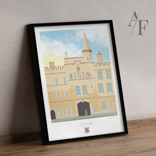 New College, University of Oxford, Art Print