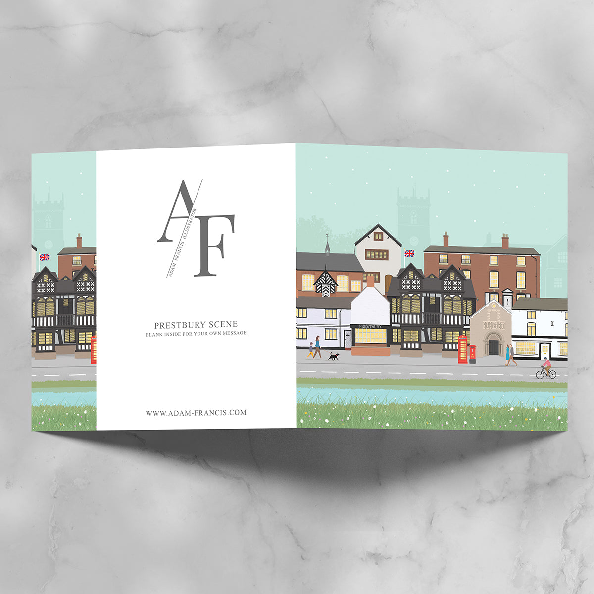 Prestbury Scene Greeting Card, Blank inside.