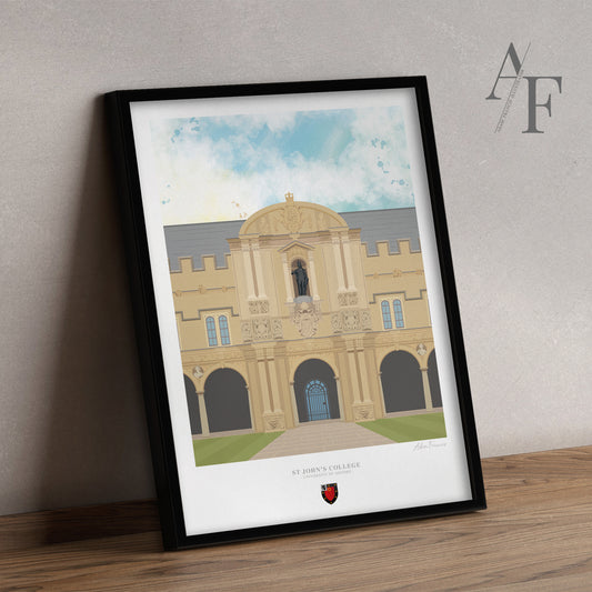 St John's College, University of Oxford, Art Print