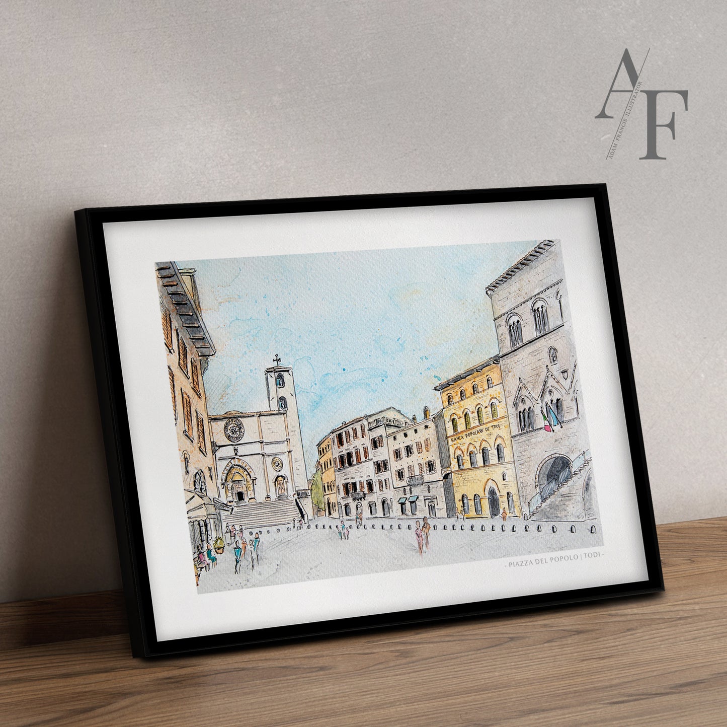 Todi, Piazza del Popolo, Art Print