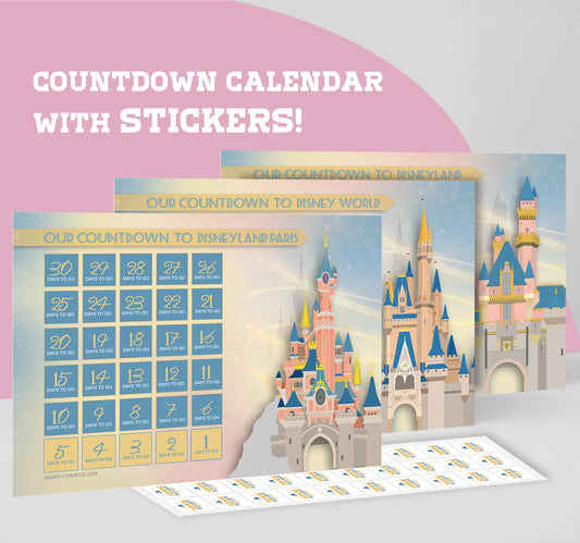 Disney Vacation Countdown Calendar, 30 days with stickers