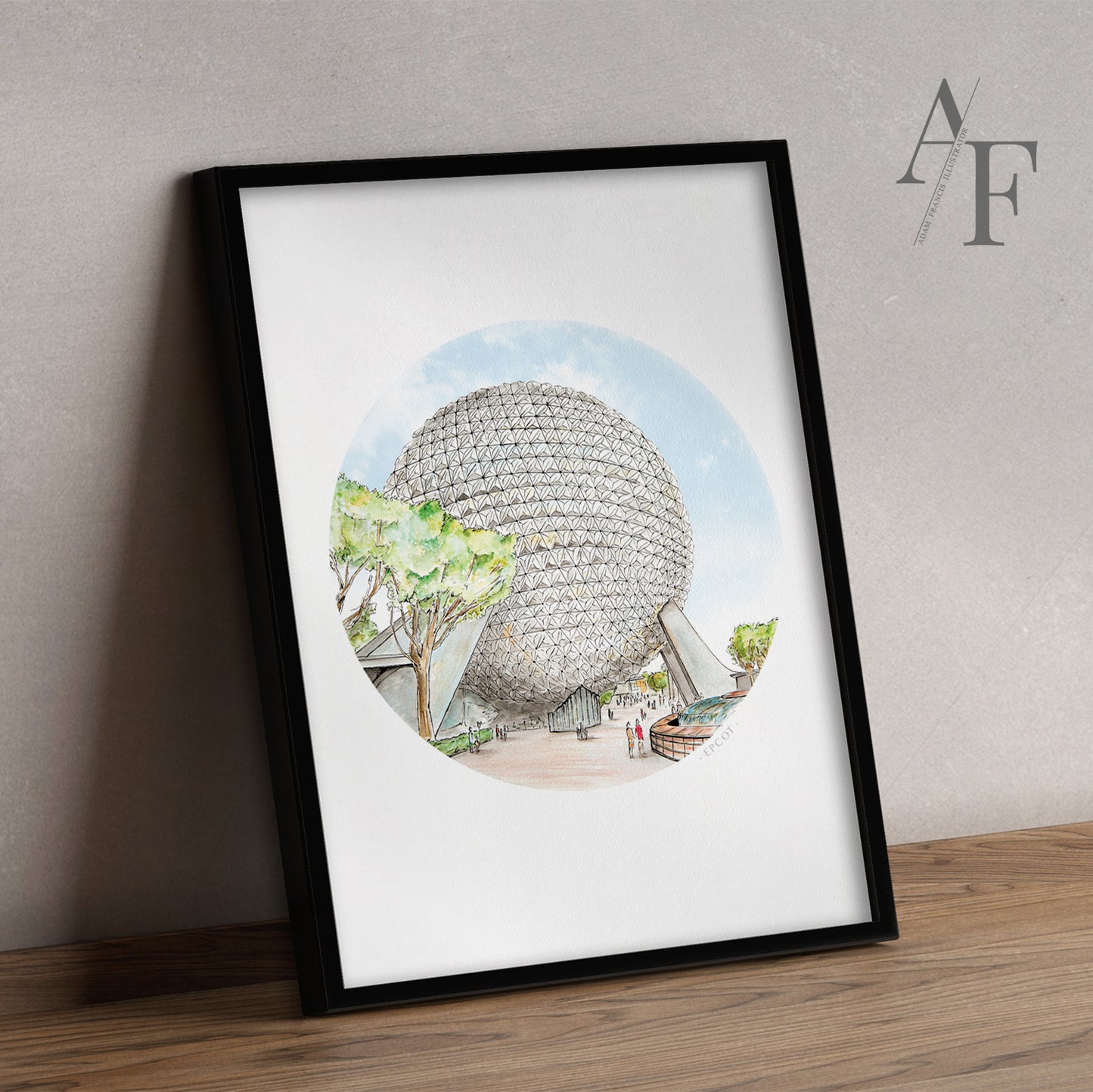 Spaceship Earth, Epcot, Florida, Art Print