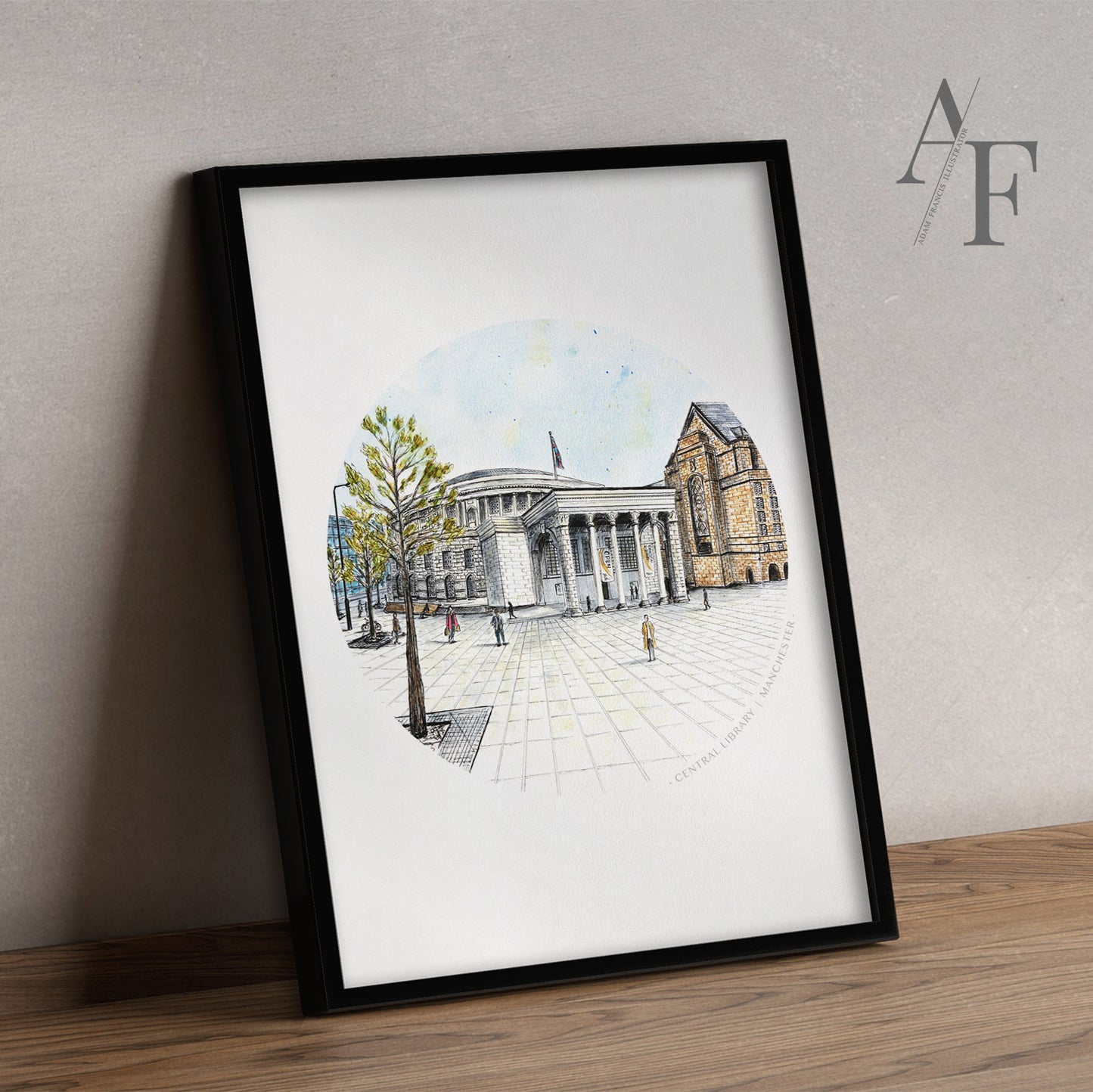 Manchester, Central Library, Art Print