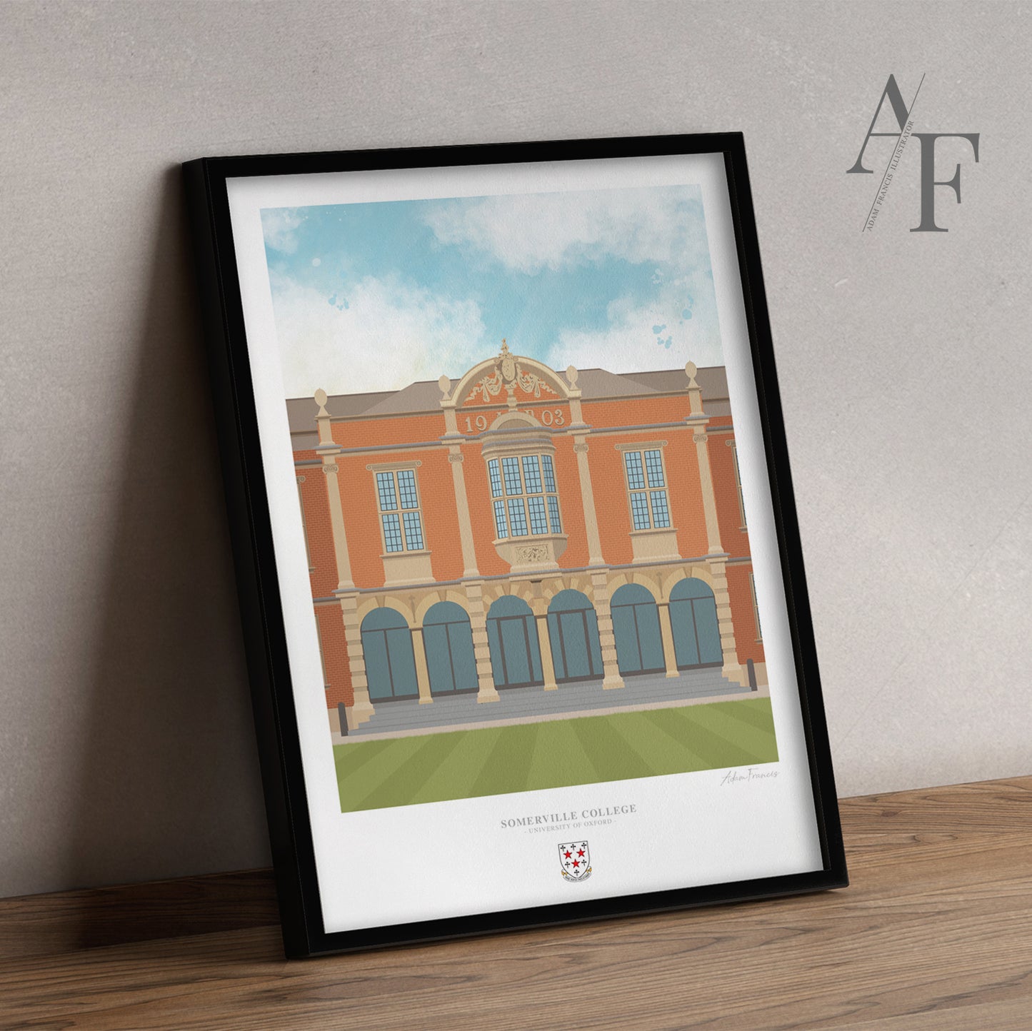 Somerville College, University of Oxford, Art Print