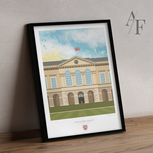 Worcester College, University of Oxford, Art Print