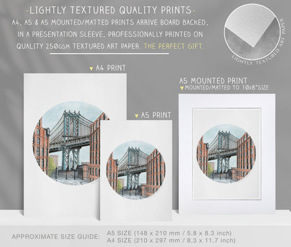 New York City, Manhattan Bridge, Art Print