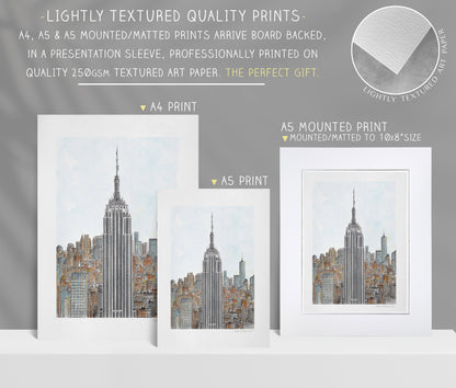 New York Skyline, Empire State Building, Art Print