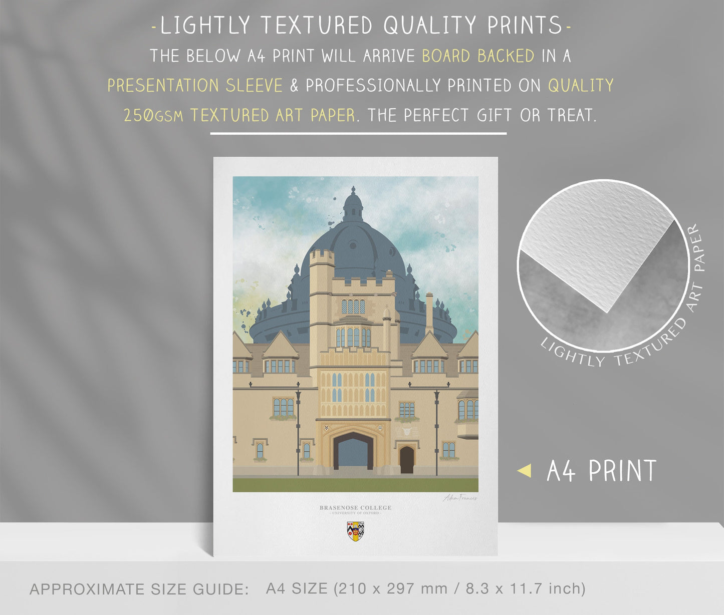 Brasenose College, University of Oxford, Art Print