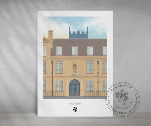 Blackfriars, University of Oxford, Art Print
