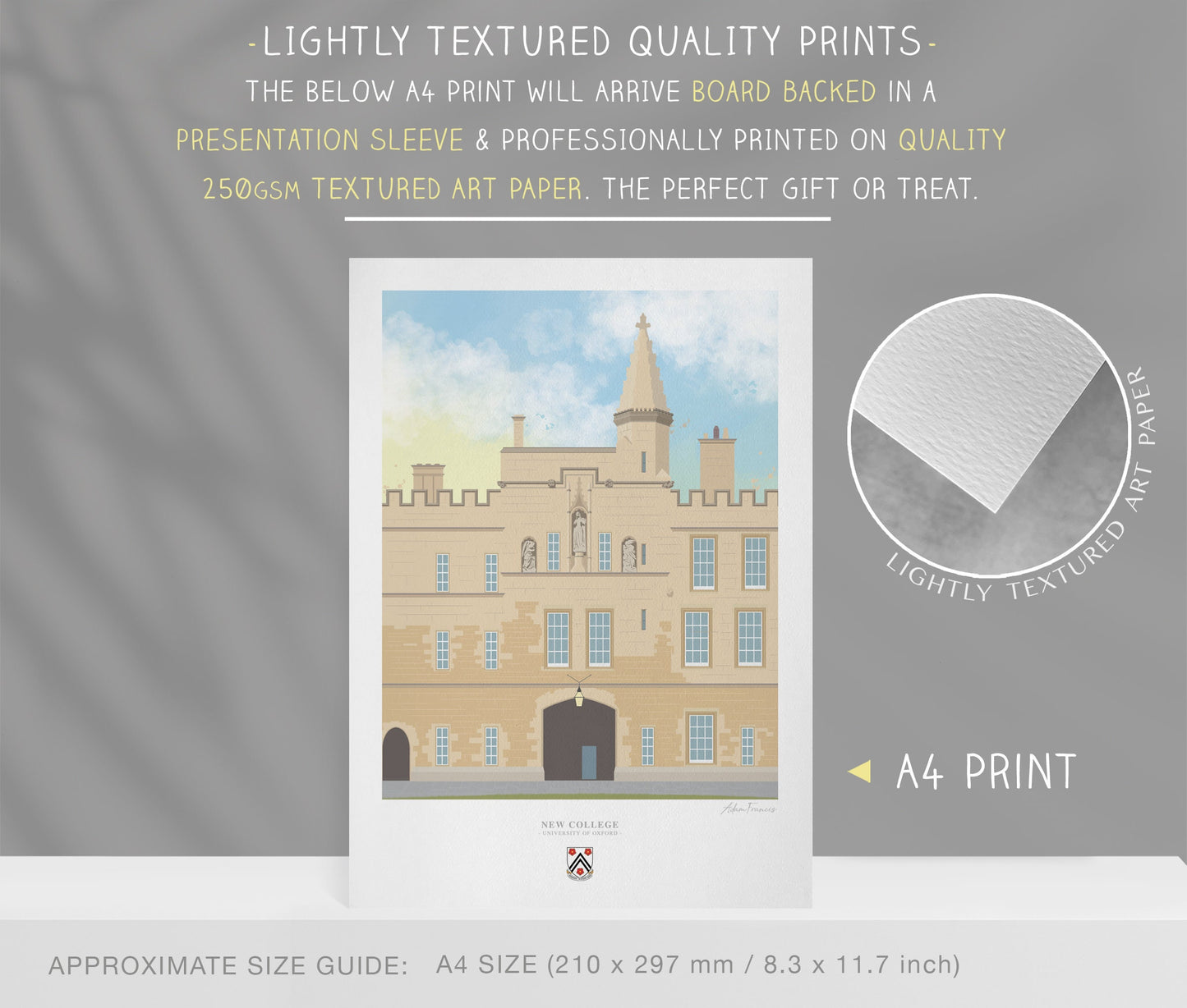 New College, University of Oxford, Art Print