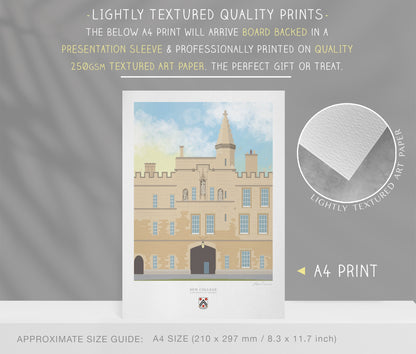 New College, University of Oxford, Art Print