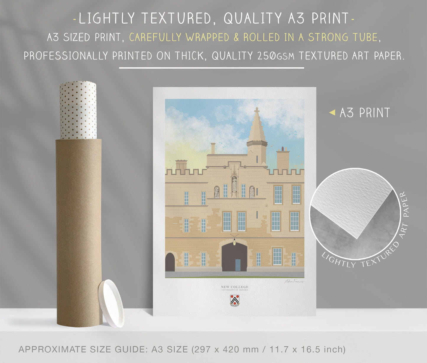 New College, University of Oxford, Art Print