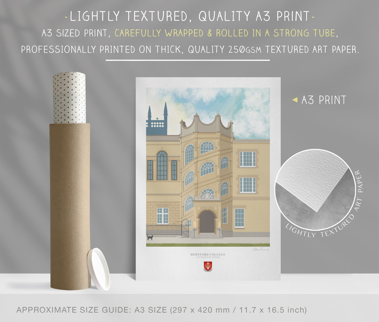 Hertford College, University of Oxford, Art Print