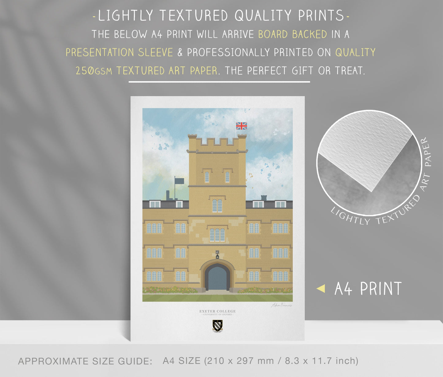 Exeter College, University of Oxford, Art Print