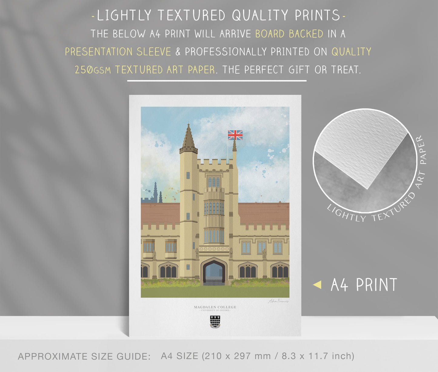 Magdalen College, University of Oxford, Art Print