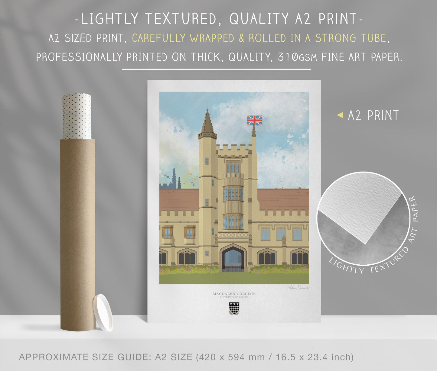 Magdalen College, University of Oxford, Art Print