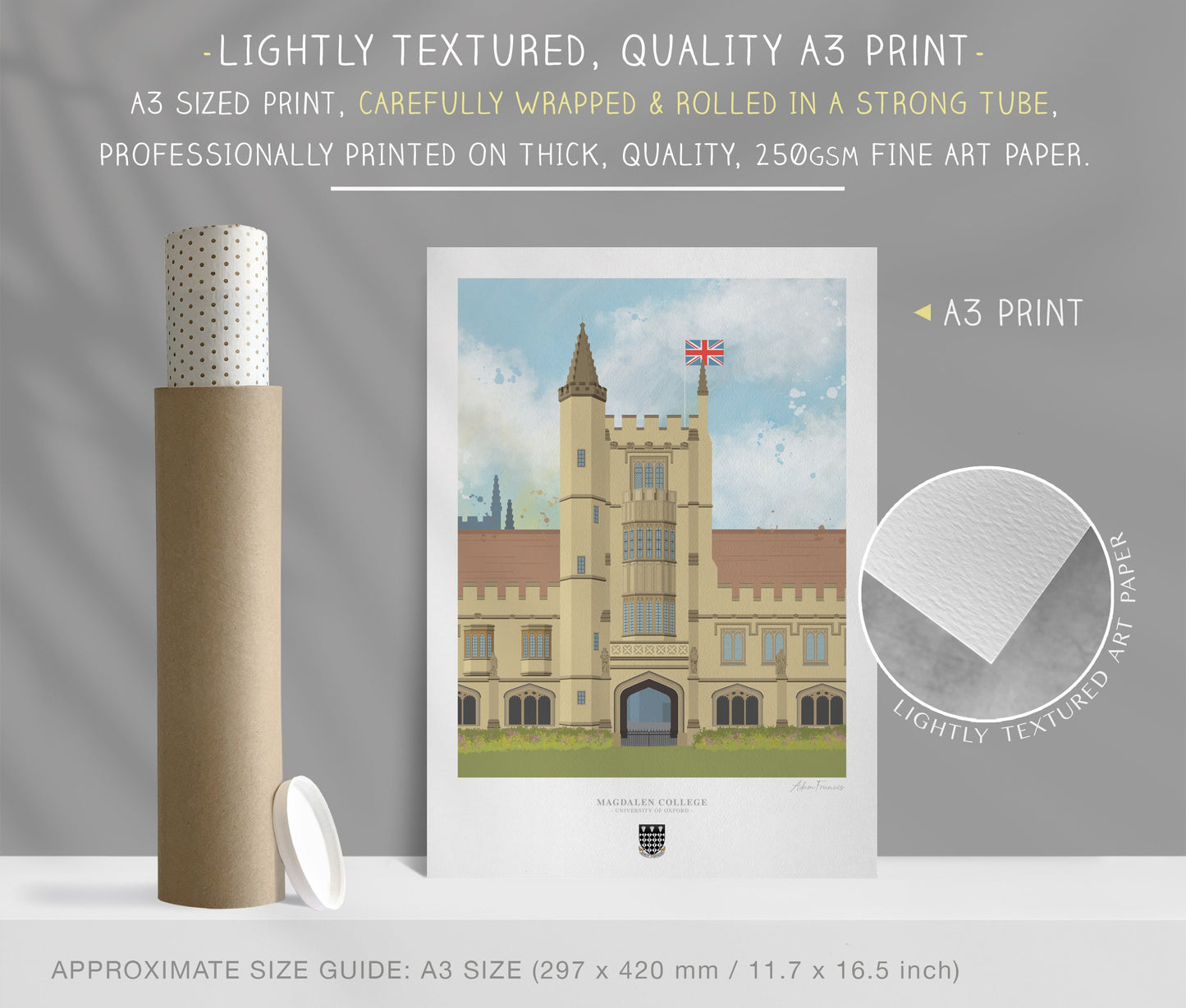 Magdalen College, University of Oxford, Art Print