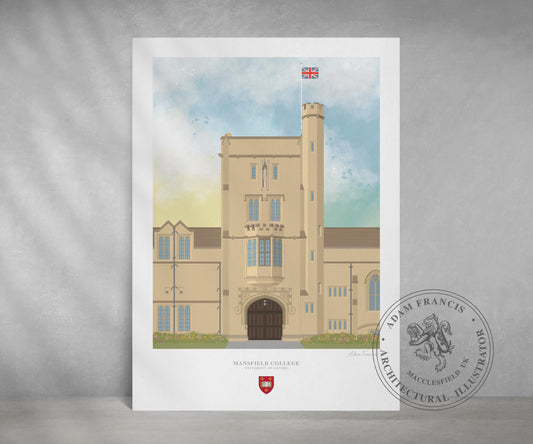 Mansfield College, University of Oxford, Art Print