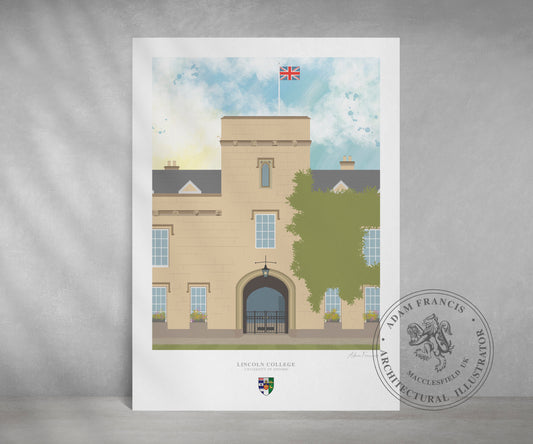 Lincoln College, University of Oxford, Art Print