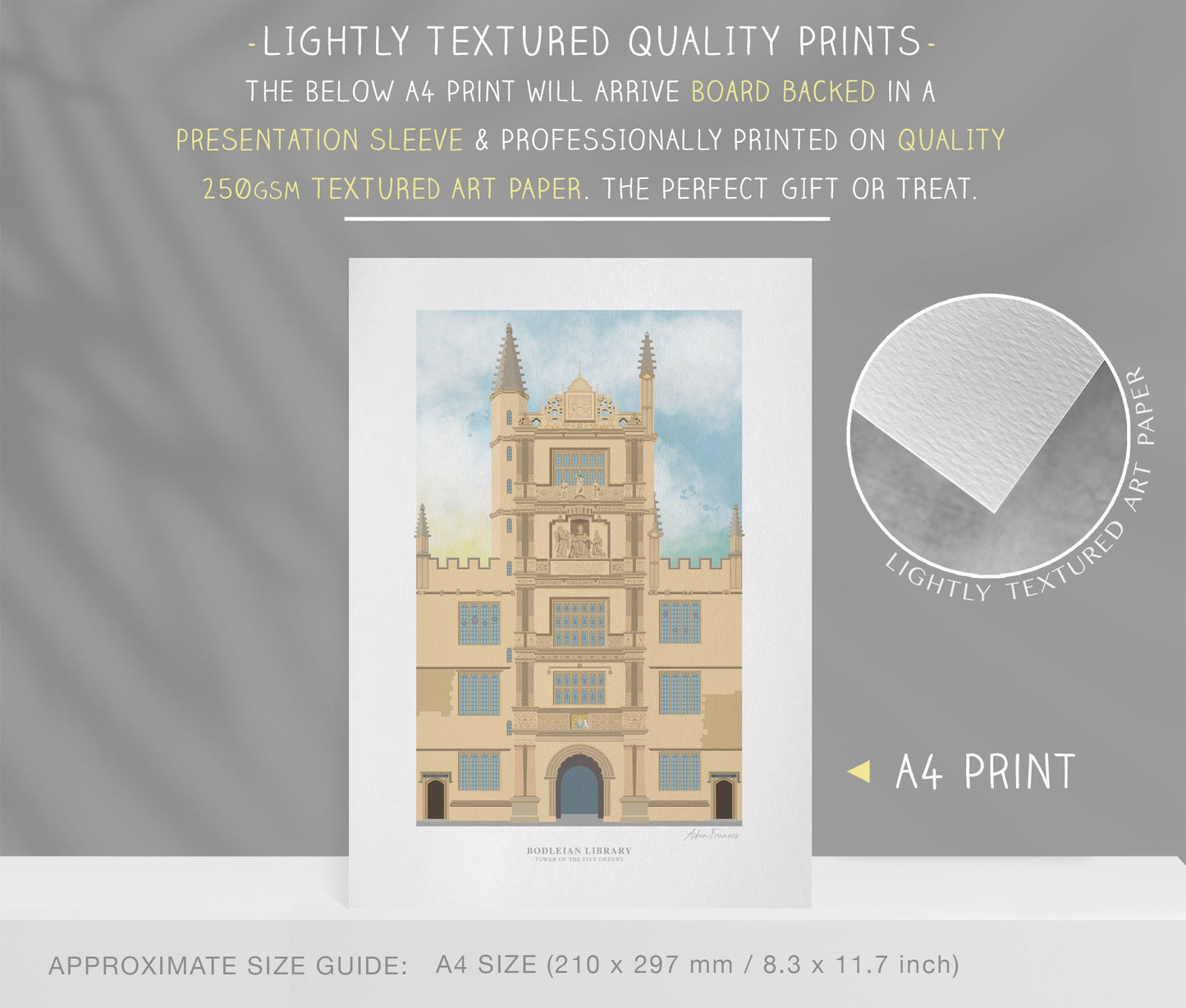 Bodleian Library, Tower of the Five Orders, Oxford, Art Print