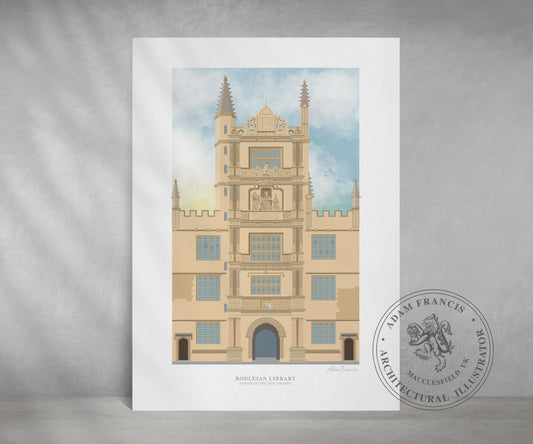 Bodleian Library, Tower of the Five Orders, Oxford, Art Print