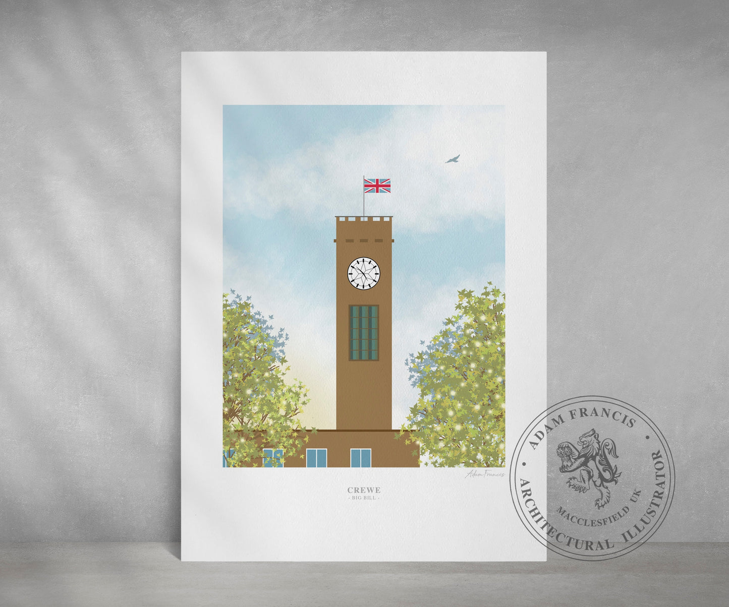 CREWE, 'BIG BILL 'Former Clock Tower, Art Print